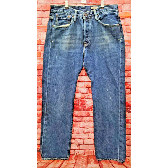 Vintage Polo Ralph Lauren Jeans Men's 32x32 Blue Denim Stretch Modern Button Fly